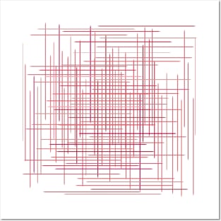 Thin Pink Lines Staggered Crosshatch Posters and Art